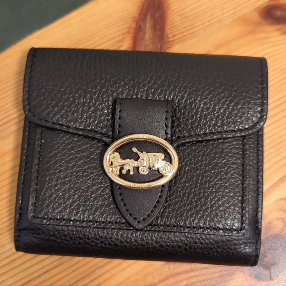 Coach Georgie small Black Leather Wallet